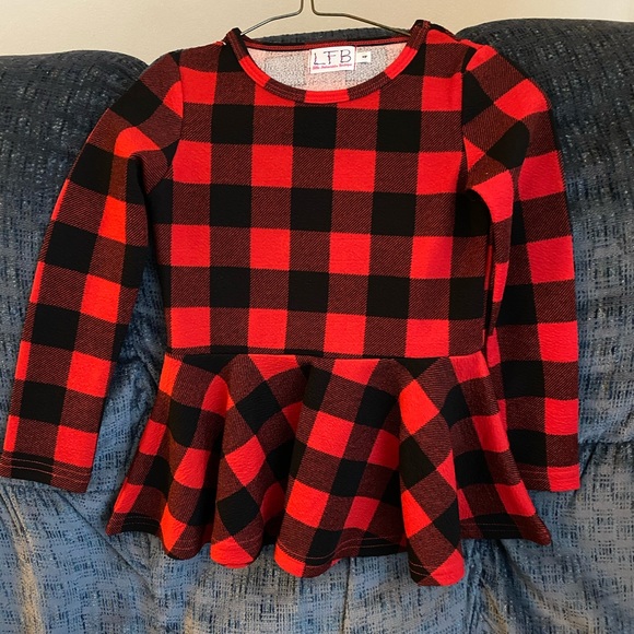Little Fashionista Boutique Buffalo Plaid Peplum - Picture 1 of 1